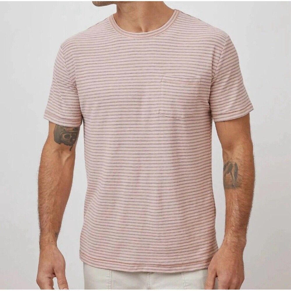 Rails Men’s Valencia Shirt In Rose Indigo Stripe Sz All New